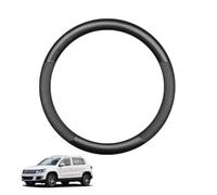 Copertura Volante Auto in Fibra di Carbonio per Tiguan 5N MK1 2007-2016 Antiscivolo Traspirante Protezioni del Volante Nero Opaco Forma Rotonda,Matte+Leather
