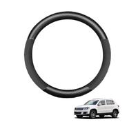 Copertura Volante Auto in Fibra di Carbonio per Tiguan 5N MK1 2007-2016 Antiscivolo Traspirante Protezioni del Volante Nero Opaco Forma Rotonda,Matte+Suede