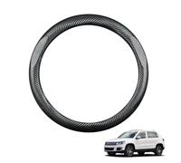 Copertura Volante Auto in Fibra di Carbonio per Tiguan 5N MK1 2007-2016 Antiscivolo Traspirante Protezioni del Volante Nero Opaco Forma Rotonda,Matte