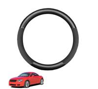 Copertura Volante Auto in Fibra di Carbonio per TT Coupe 8N 1998-2006 Antiscivolo Traspirante Protezioni del Volante Nero Opaco Forma Rotonda,Matte+Suede