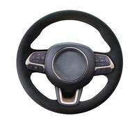 Copertura Volante Auto Per Jeep Per Renegade 2015 2016 2017 2018 Coprivolante Per Auto In Pelle Scamosciata Cucito A Mano(Black Thread)