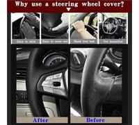 Copertura Volante Per Benz Per La Classe M Per La Classe R 2009-2017 Per La Classe GL Pelle Microfibra Nera Coprivolante(White Thread)