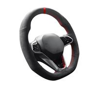 Copertura Volante Per Golf 8 MK8 Per GTI Per Golf Per GTE 2020 2021 Coprivolante Per Auto In Pelle Scamosciata Con Cuciture A Mano Per Interni Auto Coprivolante(White Thread)