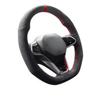 Copertura Volante Per Per Golf 8 MK8 Per GTI Per Golf Per GTE 2020 2021 Interni Auto Punto A Mano In Pelle Scamosciata Volante Dell'automobile Copertura Treccia Coprimanubrio Auto(Gray Thread)