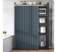 Coperture antipolvere per armadietti da cucina e bagno, per la privacy, oscuranti, per lavello, guardaroba e dispensa (blu, 100 x 80 cm)