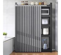 Coperture antipolvere per armadietti da cucina per mensole da cucina, gonna oscurante per lavello per armadio, dispensa e bagno, grigio, 60 x 80 cm, elegante soluzione di archiviazione