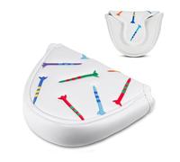 Coperture bianche per putter con ricamo a cerchio, chiusura magnetica di alta qualità, semicircolari, per mazze da golf, magnetiche, per coperture Odyssey