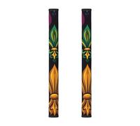 Coperture colorate per maniglie del frigorifero, motivo mardi gras, 2 pezzi, motivo Fleur De Lis, decorazione per frigorifero, forno a microonde, forno e lavastoviglie