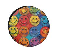 Coperture colorate per pneumatici con faccina sorridente, impermeabili, anti UV, da 30 pollici, per camper, camion, SUV, rimorchio, universale, per tutte le stagioni