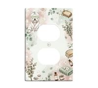 Coperture da parete duplex per bagno, con rose, sapone di eucalipto naturale, in plastica verde primavera, dimensioni standard, decorative per soggiorno, camera da letto, casa, ufficio