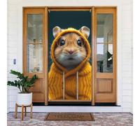 Coperture decorative moderne per porte gialle a forma di porcellino d'India, per interni ed esterni, decorazioni per primavera/estate/autunno/inverno, Halloween, decorazioni natalizie