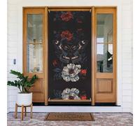Coperture decorative per porta con farfalla di mezzanotte, motivo floreale, per interni ed esterni, primavera/estate/autunno/inverno, decorazioni natalizie per Halloween