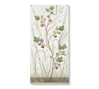 Coperture decorative per porta con ramo, foglie naturali botaniche e frutti verdi autunnali, con corda per porta d'ingresso, decorazione per la casa, per porte, pareti, portico, feste, 91 x 183 cm