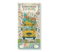 Coperture decorative per porta del campus bus, giocoso e colorato, per libri, matite per il ritorno al campus, colore giallo, con corda, decorazione per la casa, per porte, pareti, portico, feste, 91