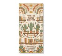 Coperture decorative per porte a forma di cactus, ispiratrici di libri bohémien arcobaleno verde primavera con corda per porta d'ingresso, sfondo per la casa, per portico, patio, interni ed esterni