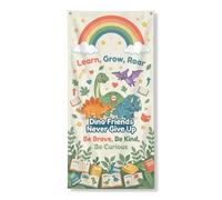 Coperture decorative per porte a forma di dinosauro, fantasioso, educativo, nuvola, giocoso, verde, con corda da appendere, striscione per porta, parete, portico, decorazione per feste, 91 x 183 cm