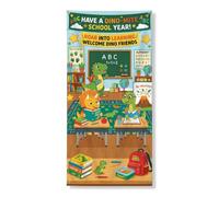 Coperture decorative per porte a forma di dinosauro, giocosi libri educativi a globo verde con corda da appendere alla porta striscione decorazione per la casa per portico parete interni ed esterni