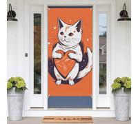 Coperture decorative per porte a forma di gatto in stile cartone animato, 180 x 89 cm, decorazione per porta d'ingresso, giardino, cortile, patio, festa di compleanno
