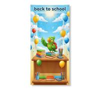 Coperture decorative per porte a forma di pappagallo, giocoso gioioso con palline gonfiabili ad aria, per il ritorno al campus, verde, con corda da appendere, striscione decorativo per la casa, per