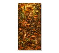 Coperture decorative per porte a forma di scoiattolo, fantasiosa natura fungo lanterna autunnale marrone con corda per porta d'ingresso, striscione decorativo per la casa, per portico, porta, parete