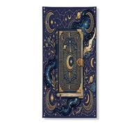 Coperture decorative per porte a libro, fantasiose fantasy, luna, stelle, blu navy, con corda da appendere, decorazione per la casa, per ingresso, portico, interni ed esterni, 91 x 182 cm