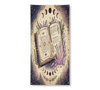 Coperture decorative per porte a libro, mistiche con cristallo bohémien, con luna mistica, viola, con corda da appendere, decorazione per la casa, per porte, pareti, portico, feste, 91 x 182 cm