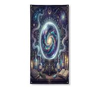 Coperture decorative per porte a tema galassia, fantasia, con sfera di cristallo, per Halloween, viola, con corda, striscione per porta d'ingresso, decorazione per la casa, per portico, porta, parete