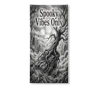 Coperture decorative per porte con albero, pipistrelli spettrali gotici nuvole Halloween nero con corda da appendere striscione decorazione per la casa per portico porta interna esterna feste 91 x 182