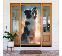 Coperture decorative per porte con Border Collie a forma di nuvola, per interni ed esterni, decorazioni per primavera/estate/autunno/inverno, Halloween e Natale