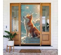 Coperture decorative per porte con cielo stellato, nuvole, volpe, decorazioni per interni ed esterni, primavera/estate/autunno/inverno, decorazioni natalizie di Halloween