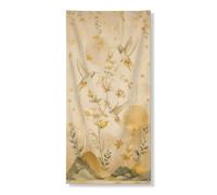 Coperture decorative per porte con colibrì, eleganti cerchi floreali artistici color oro primaverile con corda per porta d'ingresso, sfondo per la casa, per portico, porta, parete, interni ed esterni