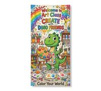 Coperture decorative per porte con dinosauro, tavolozza giocosa da cartone animato, pennello artistico arcobaleno con corda copertura per porta d'ingresso, decorazione per la casa, per porte, pareti