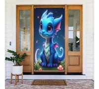 Coperture decorative per porte con drago dei cartoni animati blu n. 43, decorazioni per interni ed esterni, primavera, estate, autunno, inverno, Halloween, Natale, decorazioni per la casa