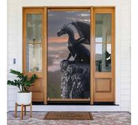 Coperture decorative per porte con drago nero e alba, decorazioni per interni ed esterni, primavera/estate/autunno/inverno, decorazioni natalizie di Halloween