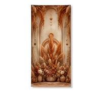 Coperture decorative per porte con erba della pampa, eleganti vasi bohémien ad arco marrone con corda per porta d'ingresso, decorazione per la casa, per portico, patio, porta, decorazione per feste