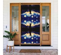Coperture decorative per porte con gatto sotto i cieli stellati, decorazioni per interni ed esterni, primavera/estate/autunno/inverno, decorazioni natalizie di Halloween