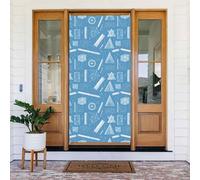 Coperture decorative per porte con illustrazione matematica blu, decorazioni per interni ed esterni, primavera, estate, autunno, inverno, Halloween, Natale, decorazioni per la casa