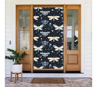 Coperture decorative per porte con libellula e fiori blu navy, decorazioni per interni ed esterni, primavera, estate, autunno, inverno, Halloween, Natale, decorazioni per la casa