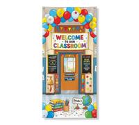 Coperture decorative per porte con palline ad aria, educative, colorate, con scritta "Welcome Back to Campus", con corda da appendere, striscione per porta, decorazione per la casa, per pareti del