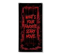 Coperture decorative per porte con sangue, con testo spettrale gotico, con corda da appendere, per Halloween, decorazione per la casa, per portico, patio, porta, feste, 91 x 182 cm