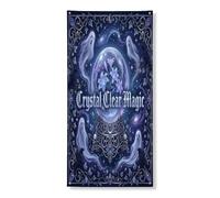 Coperture decorative per porte con sfera di cristallo, fantasma gotico mistico, blu, con corda, sfondo per porta d'ingresso, decorazione per la casa, per portico, parete, interni ed esterni, 91 x 182