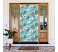 Coperture decorative per porte con stampa a forma di cuore con nuvole, palloncini e cartoni animati, decorazioni per interni ed esterni, primavera, estate, autunno, inverno, Halloween, Natale