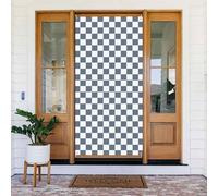 Coperture decorative per porte con stampa a quadri grigi e bianchi, decorazioni per interni ed esterni, primavera, estate, autunno, inverno, Halloween, Natale, decorazioni per la casa