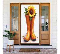 Coperture decorative per porte con stampa arancione a forma di stivale dei cartoni animati, per interni/esterni, primavera, estate, autunno, inverno, Halloween, Natale, decorazioni per la casa