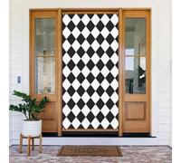 Coperture decorative per porte con stampa arlecchino nero e bianco, decorazioni per interni ed esterni, primavera, estate, autunno, inverno, Halloween, Natale, decorazioni per la casa