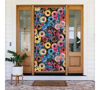 Coperture decorative per porte con stampa astratta a forma di ciambella, per interni/esterni, primavera, estate, autunno, inverno, Halloween, Natale, decorazioni per la casa