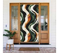 Coperture decorative per porte con stampa astratta con linee verdi, decorazioni per interni ed esterni, primavera, estate, autunno, inverno, Halloween, Natale, decorazioni per la casa