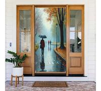 Coperture decorative per porte con stampa autunnale su strada, decorazioni per interni ed esterni, primavera, estate, autunno, inverno, Halloween, Natale, decorazioni per la casa