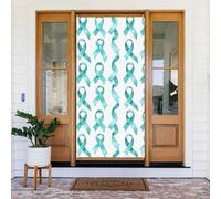 Coperture decorative per porte con stampa con nastro turchese, decorazioni per interni ed esterni, primavera, estate, autunno, inverno, Halloween, Natale, decorazioni per la casa