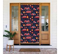 Coperture decorative per porte con stampa di camion dei pompieri, decorazioni per interni ed esterni, primavera, estate, autunno, inverno, Halloween, Natale, decorazioni per la casa